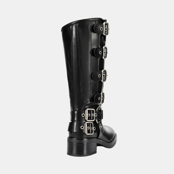 Istrid | Multi-Buckle Knee-High Leather Boots