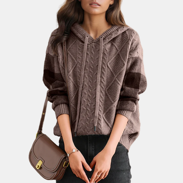 Aveline | Cable Knit Hoodie Sweater