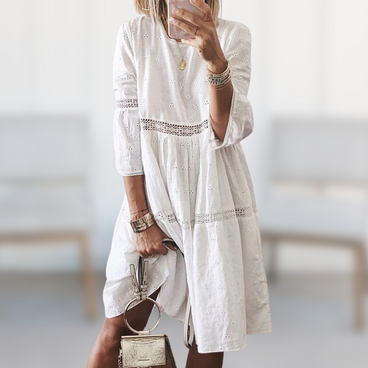 CORA | EMBROIDERED SUMMER LACE DRESS