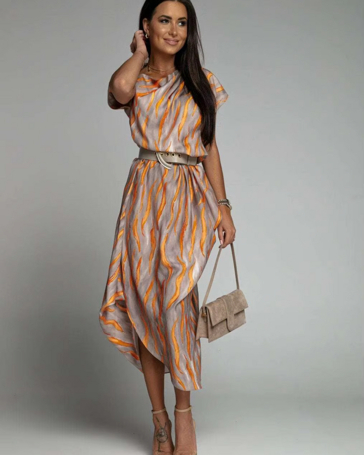 CHARMIE | ASSYMETRICAL SATIN DRESS