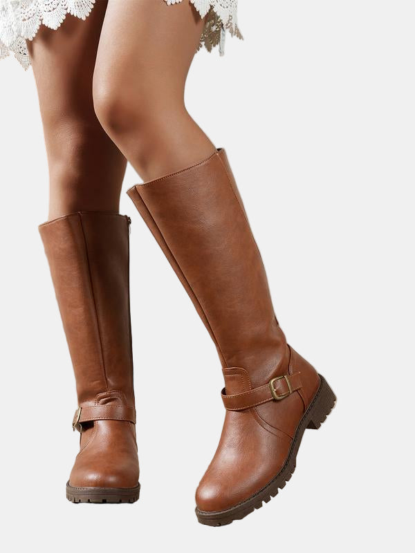 Mistle | Comfortable Low Heel Leather Boots