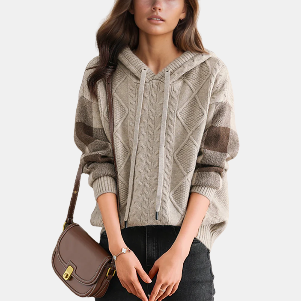 Aveline | Cable Knit Hoodie Sweater