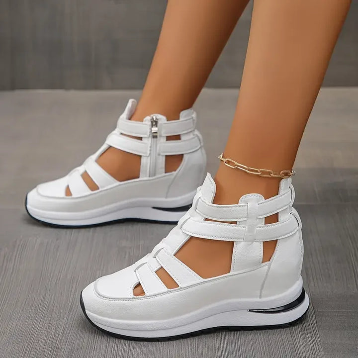 SAFRINA | STYLISH ZIPPERED WEDGE SANDALS