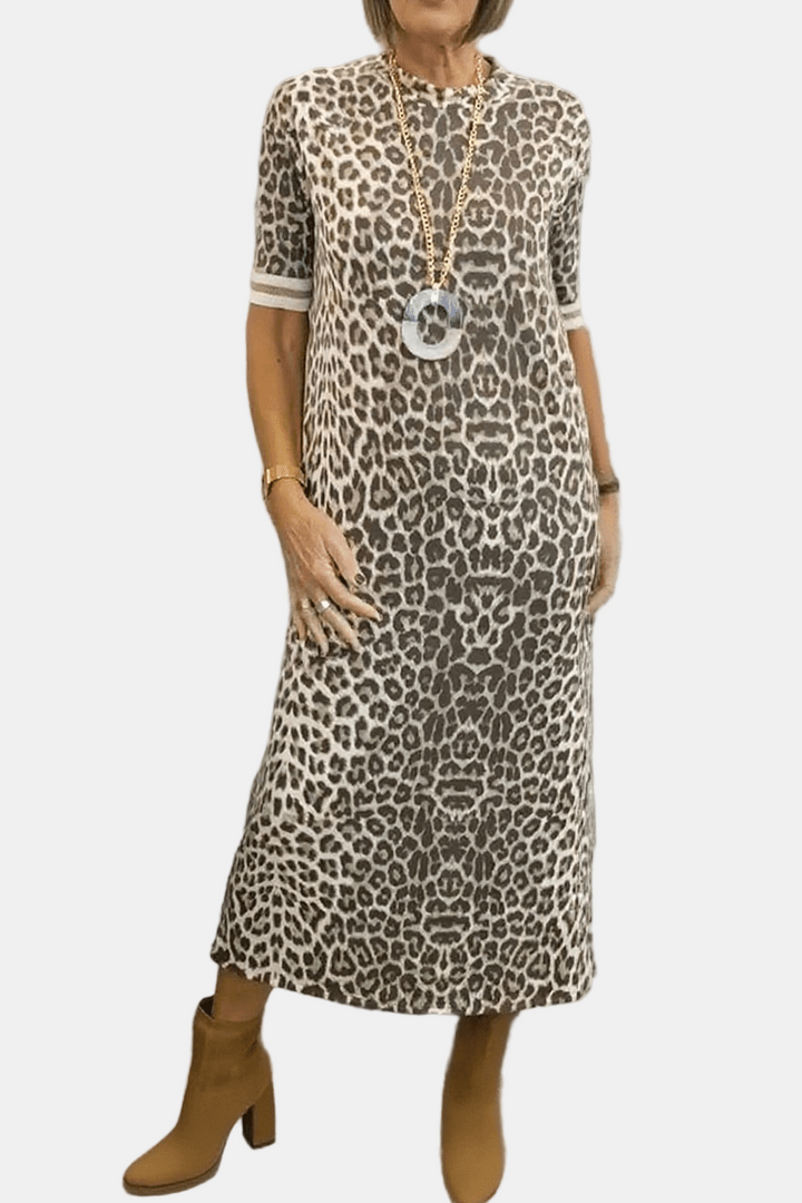 Liora | Animal Pattern Midi Dress