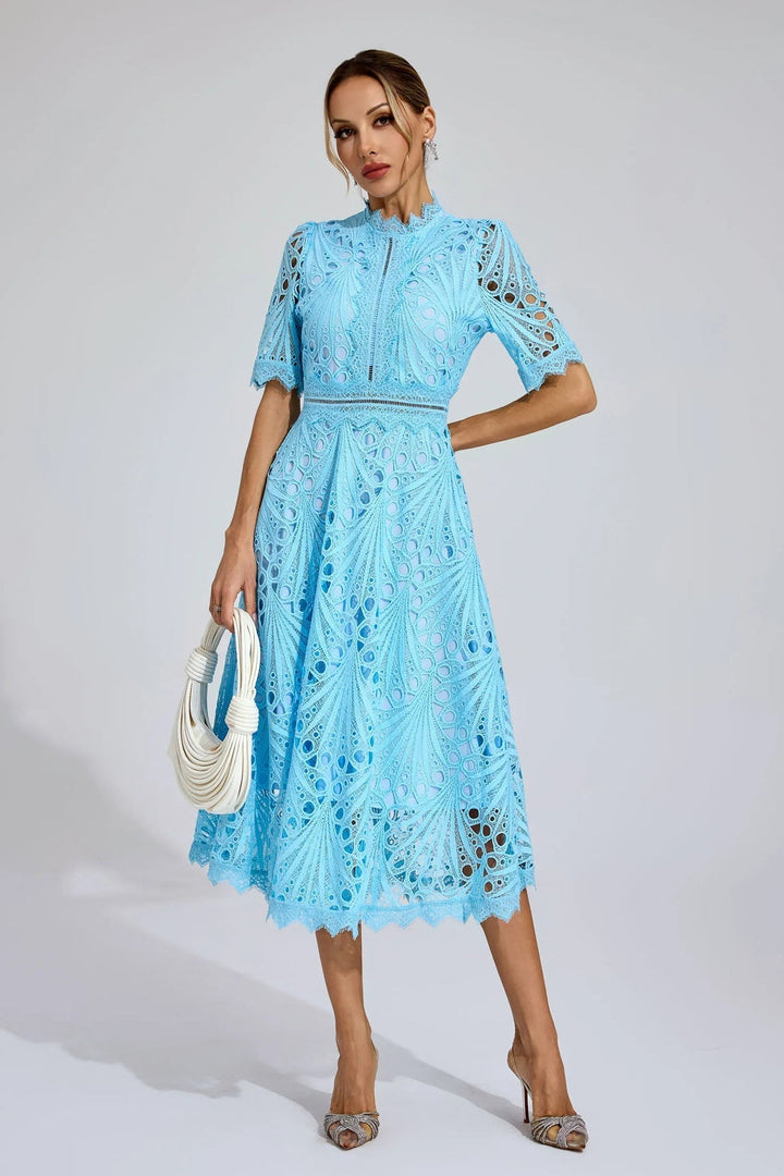 TINA | ELEGANT FLOWER EMBROIDERED DRESS