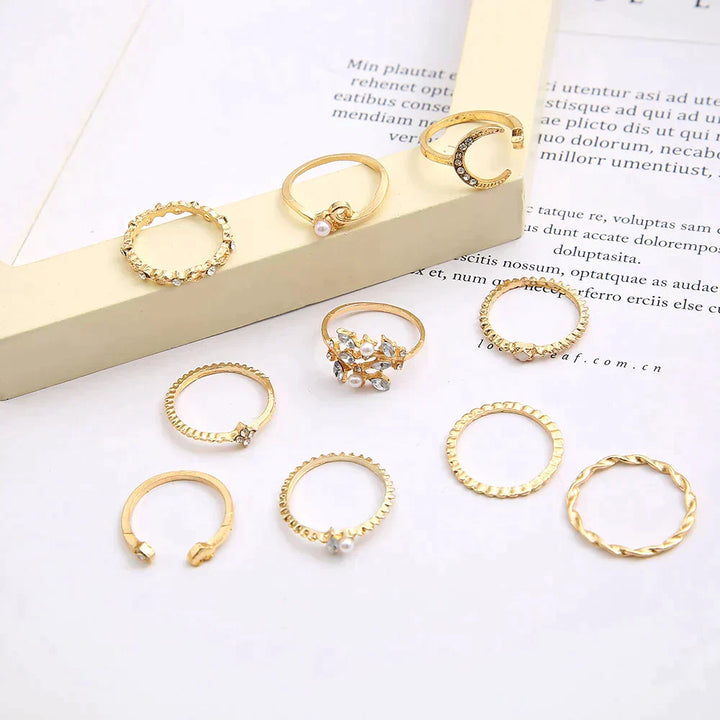MATHILDA | 10-PACK BOHO-INSPIRED GOLD RINGS