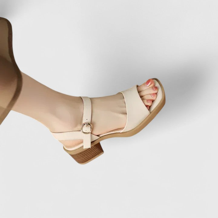 Celina | Neutral Tones Low block heel sandals