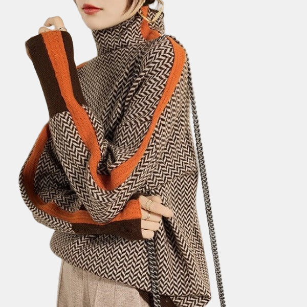 Solene | Herringbone Luxe Turtleneck