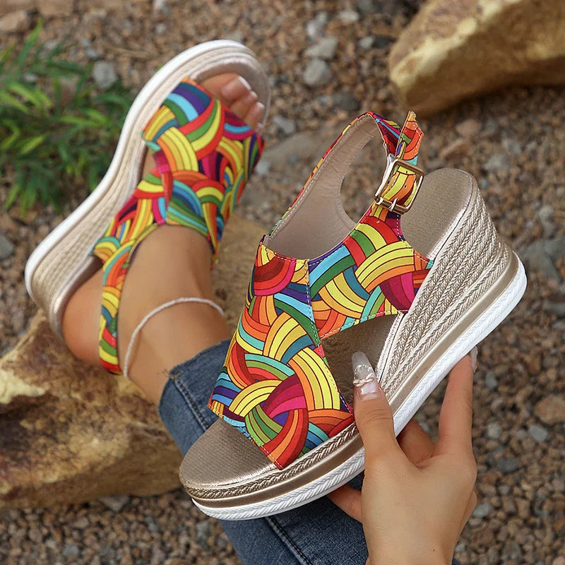 ARLENE | COLORFUL WEDGE SANDALS
