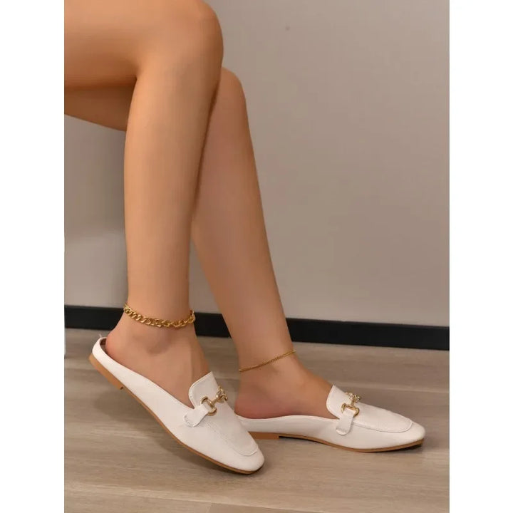 CELINE | ELEGANT CLOSED TOE SLIP ON SANDALS