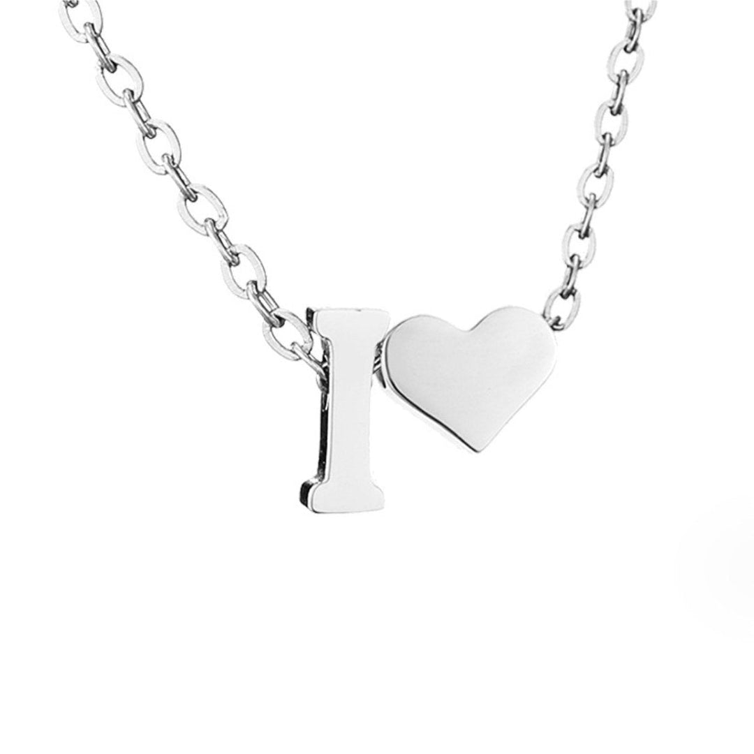 YAHNA | LETTER INITIAL SILVER NECKLACE