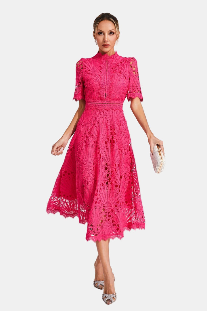 TINA | ELEGANT FLOWER EMBROIDERED DRESS