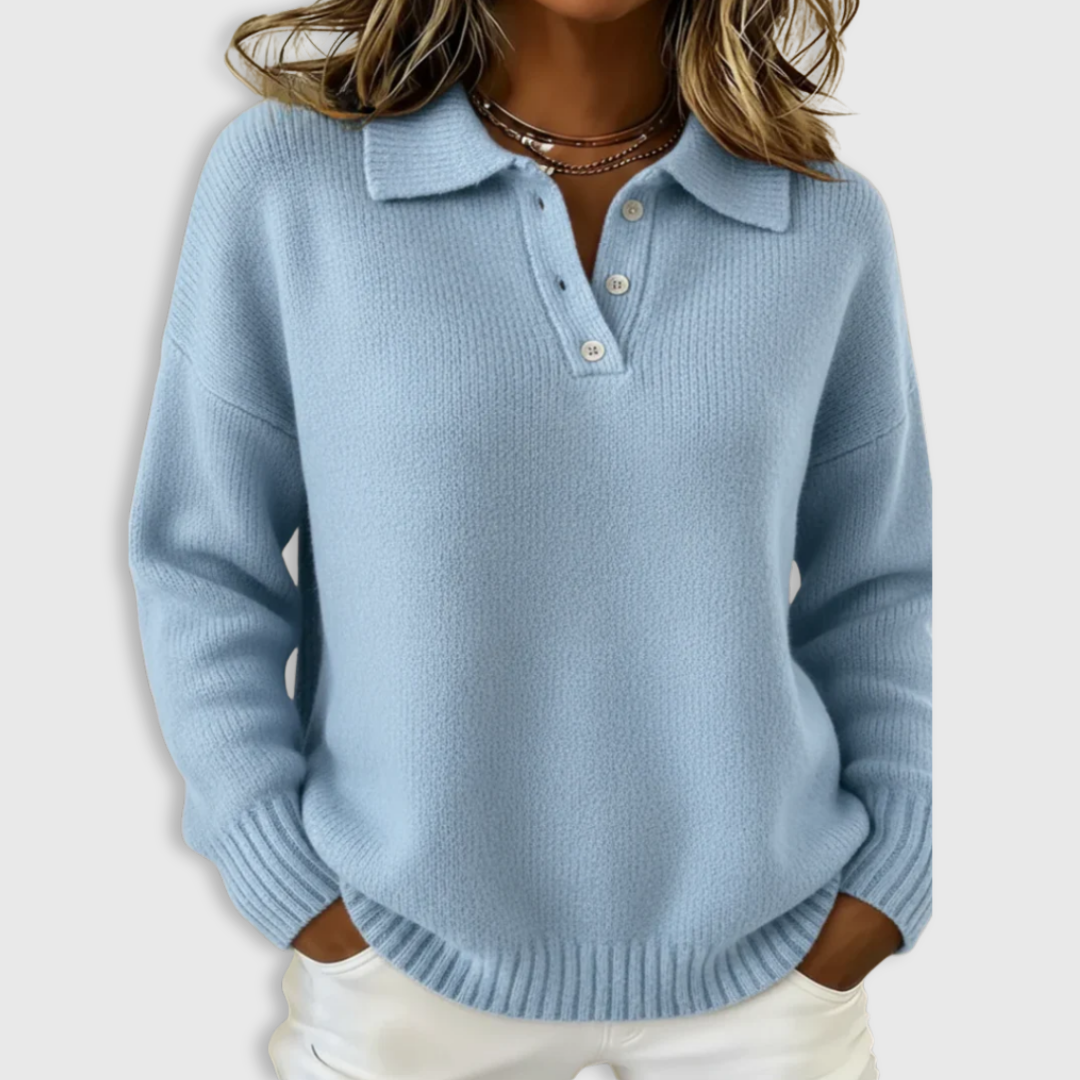 Nova | Soft Knit Polo Sweater